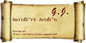 Gellért Jolán névjegykártya
